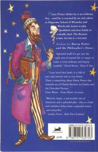 Original back cover of Harry Potter and the Philosopher's Stone (1997)