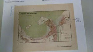 A map of San Sebastian. The Playa de Toros is located on the right.
